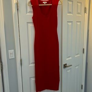 Midi new dress ribbed fall red